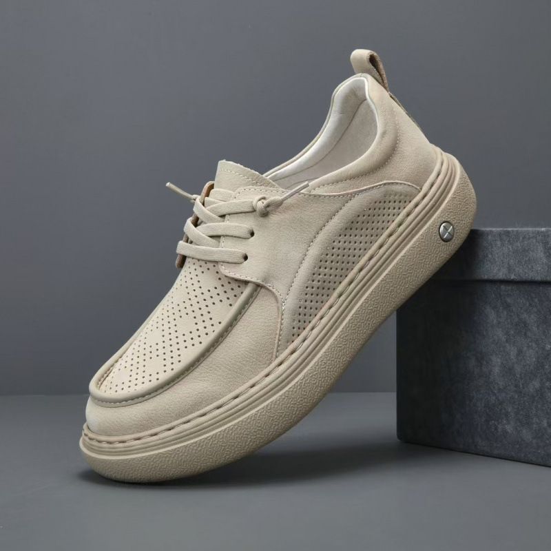 Sommer Top Layer Rindsleder Slanted Toe Freizeitschuhe Herren süße hässliche Slipper vielseitig trendig_voghion.com