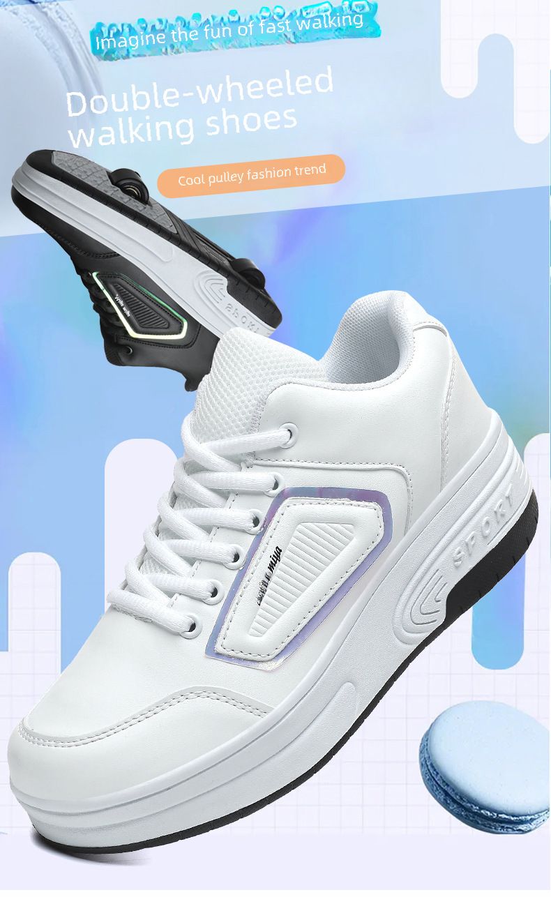 Neu Zweirädrige Flash-Schuhe Jungen Mädchen Rollschuhe Erwachsene Speed Skating Sneakers Abnehmbare Kinder_voghion.com