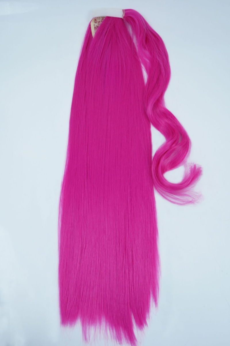 cross-border wigs, chemical fiber ponytail accessories, colorful long straight hair Velcro high temperature wire ponytails_voghion.com