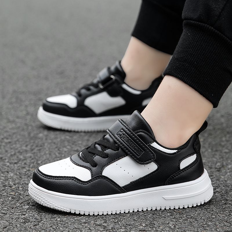 Neue Casual Leder Sneakers Kinder Einfarbig Mode Skateboard Schuhe Kinder Bequeme Low Top Trainer Für Jungen_voghion.com