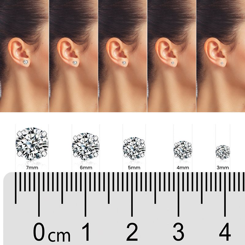 Orecchini in acciaio inossidabile con zirconi - Orecchini a 4 griffe con accenti di diamanti, piccoli gioielli alla moda_voghion.com