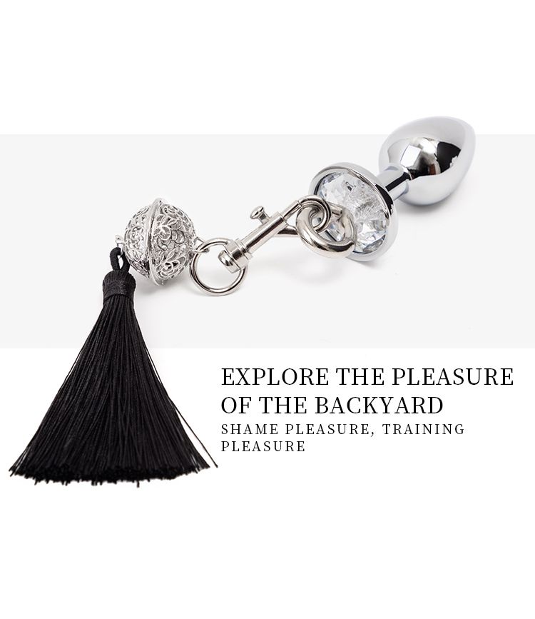 Black Wolf Metal With Brushes Crystal Beads Plug Handcuffs Prostate Massager Anal Vibrator Adult Toys Sex Store_voghion.com