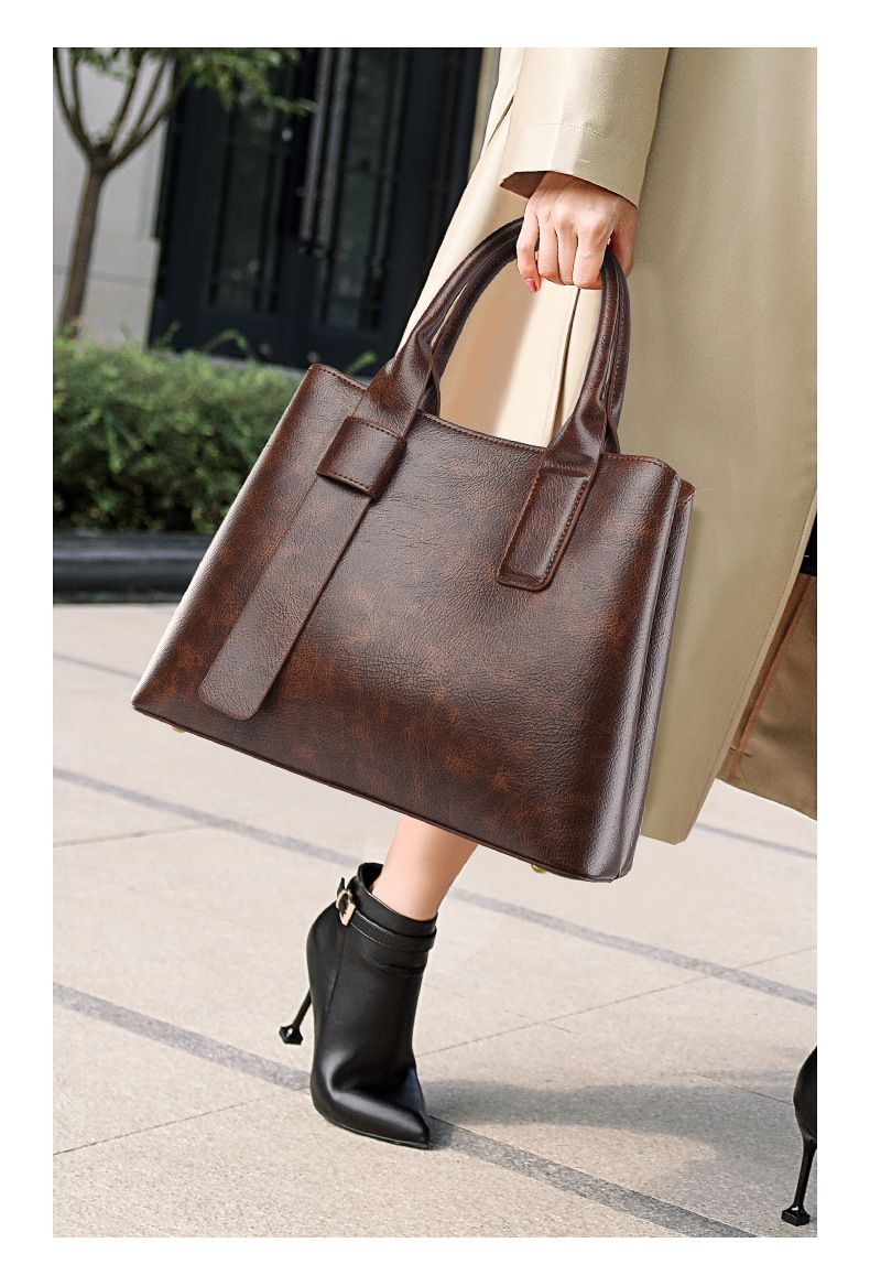 LEMON KOKO Damenhandtasche – Stilvolle Schultertasche aus PU-Leder mit mehreren Fächern, geräumig und leicht für Arbeit und Reisen (Dunkelbraun)_voghion.com