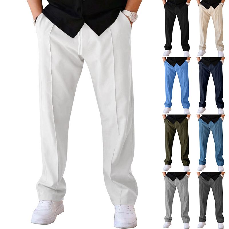 Pantalones deportivos rectos informales holgados de primavera y verano para hombre, talla grande, pierna larga, estilo americano_voghion.com