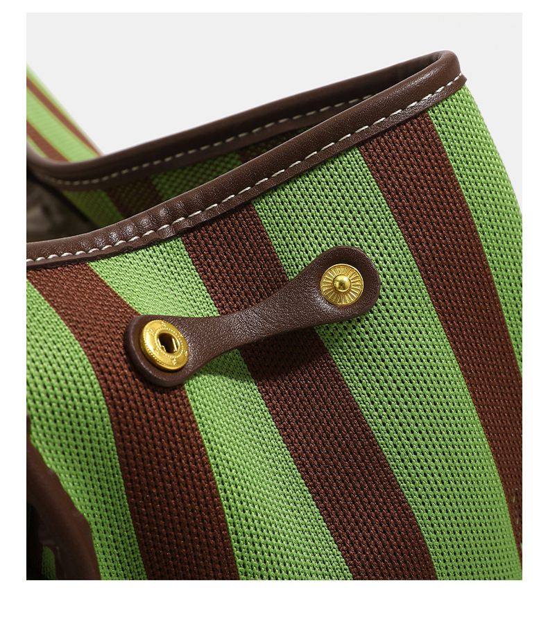 Multifunctional Briefcase Cowboy Canvas Striped Backpack Large Capacity Commuter_voghion.com