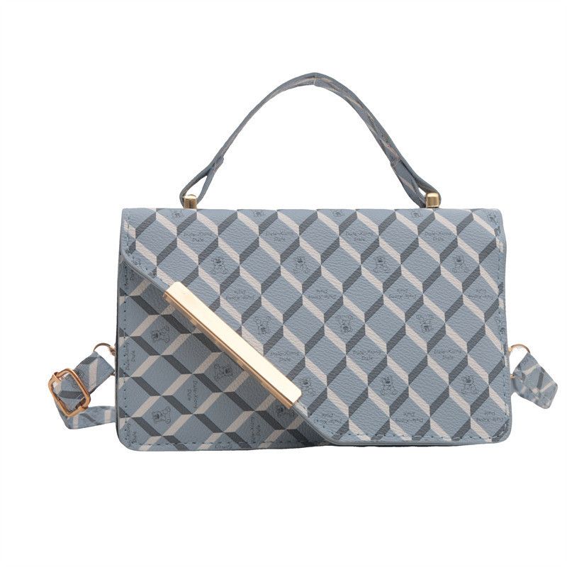 Borsa da donna casual a quadri, personalità giovanile, 2025, nuova, semplice ed elegante borsa a tracolla da pendolare, da donna, in metallo con blocchi di colore_voghion.com