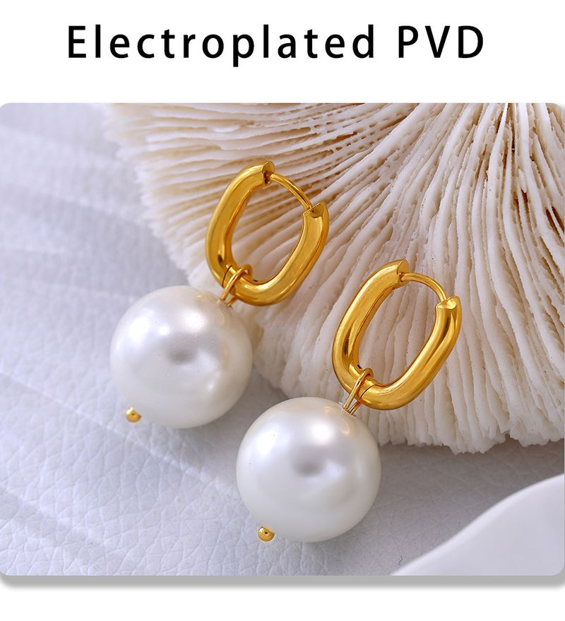 Fang Tang Schmuck, modische U-förmige Ohrringe, Shi Jia Perlenohrringe, Schmuck, Edelstahlohrringe_voghion.com