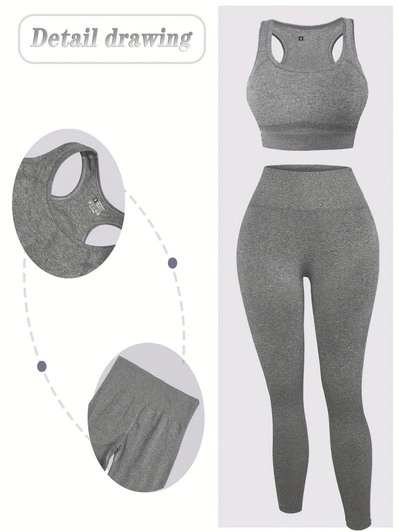 Women's Clothing Sports Yoga Suit Fitness Bra Hip Lift Quick Dry Yoga Pants High Elastic Sports Yoga Suit_voghion.com