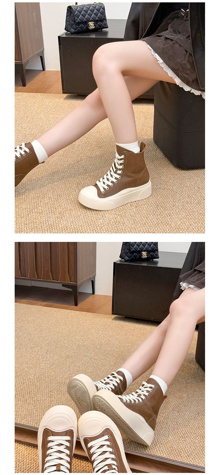 Thick Sole High Top Casual Women's Shoes 2025 New Style_voghion.com