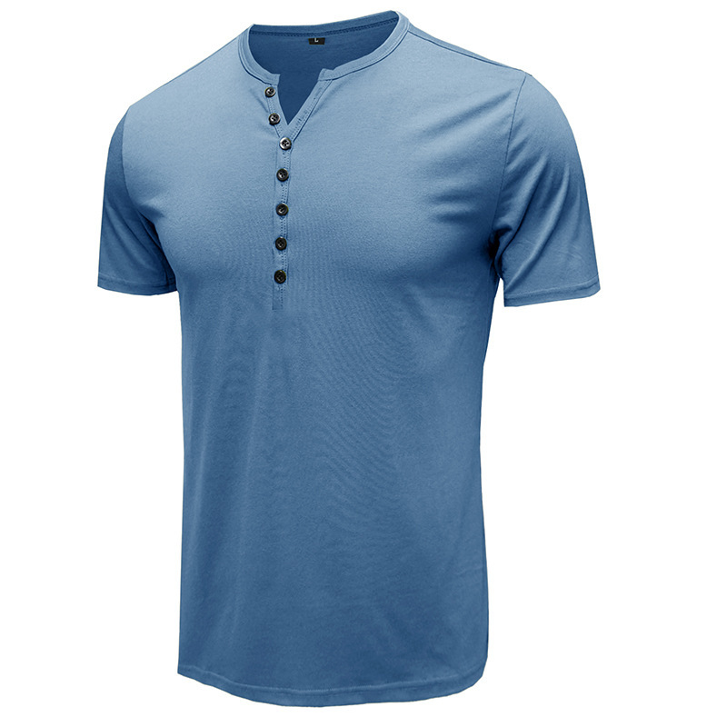 2025d Summer New Short Sleeve Men's T-Shirt Clothing Henley Shirt Shirts_voghion.com