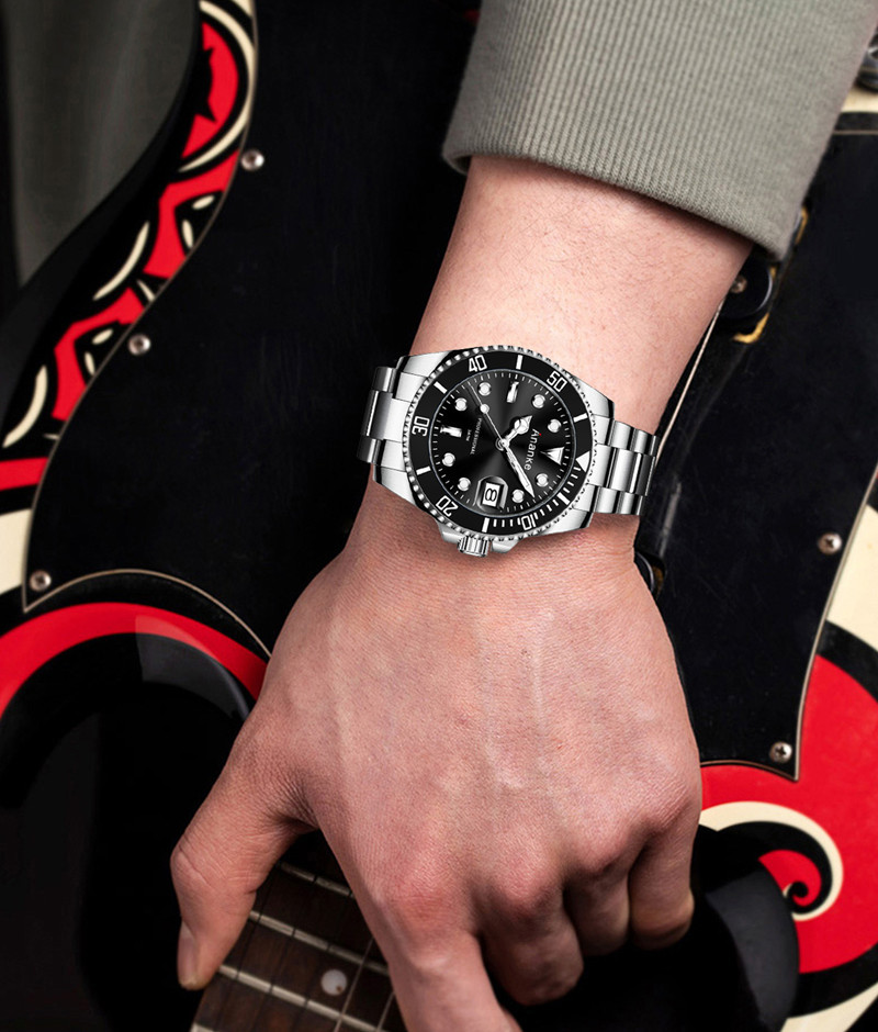 Il fantasma dell'acqua verde guarda il quarzo degli uomini guarda la fascia d'acciaio guarda il piccolo lotto un ordine minimo di 100 unità_voghion.com