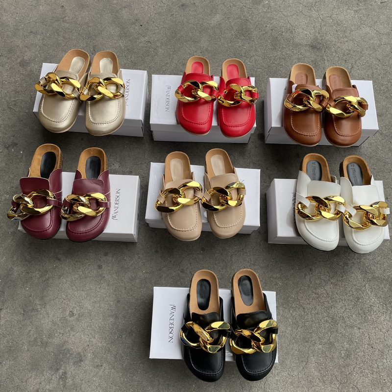 Ženski čevlji, novi Baotou, udobni ženski copati z mehkim podplatom in zlato verižico_voghion.com