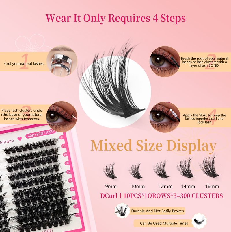 40D/60D/80D flauschige falsche Wimpern – 3D-voluminöser und natürlicher Look (hohe Dichte, weich und leicht für den täglichen Gebrauch)_voghion.com