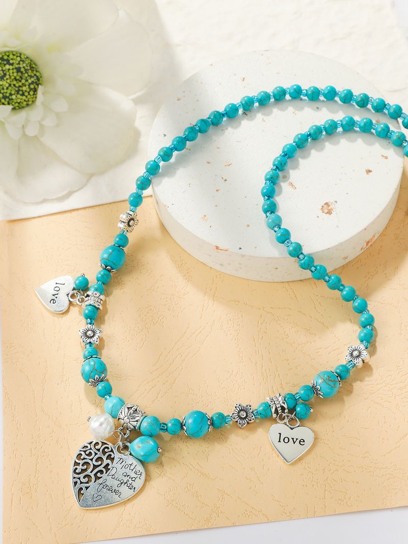 Bohemian Ethnic Wind Turquoise Necklace Female_voghion.com