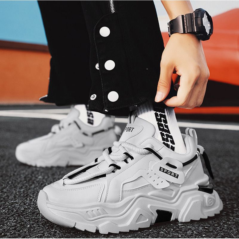 Scarpe da papà per uomo Ins Trend Aumento autunno Scarpe per uomo Sport Piccole scarpe bianche per uomo Tutte le tendenze Scarpe con suola spessa Tide_voghion.com