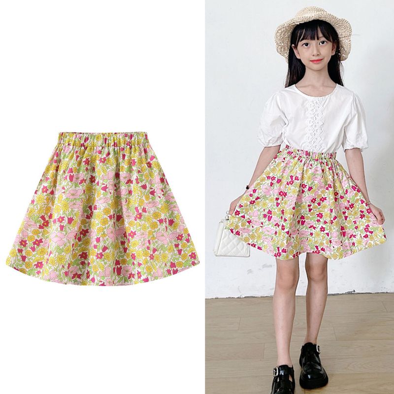 Mutter & Kinder Neue kinder Röcke Mädchen Kleine Blumen Röcke Baby Kleine Blumen Taille Röcke Kleider_voghion.com