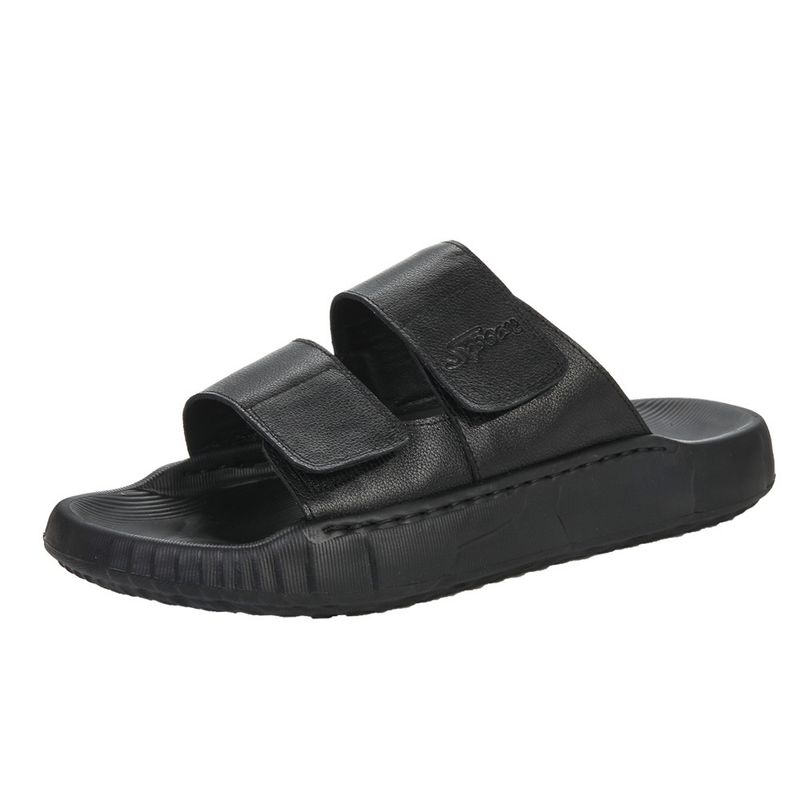 Unschlagbare Qualität Preiskontrollierte Herren-Hausschuhe, Sandalen aus echtem Leder, vielseitige Trend-Casual-Trendschuhe, können äußerlich getragen werden_voghion.com