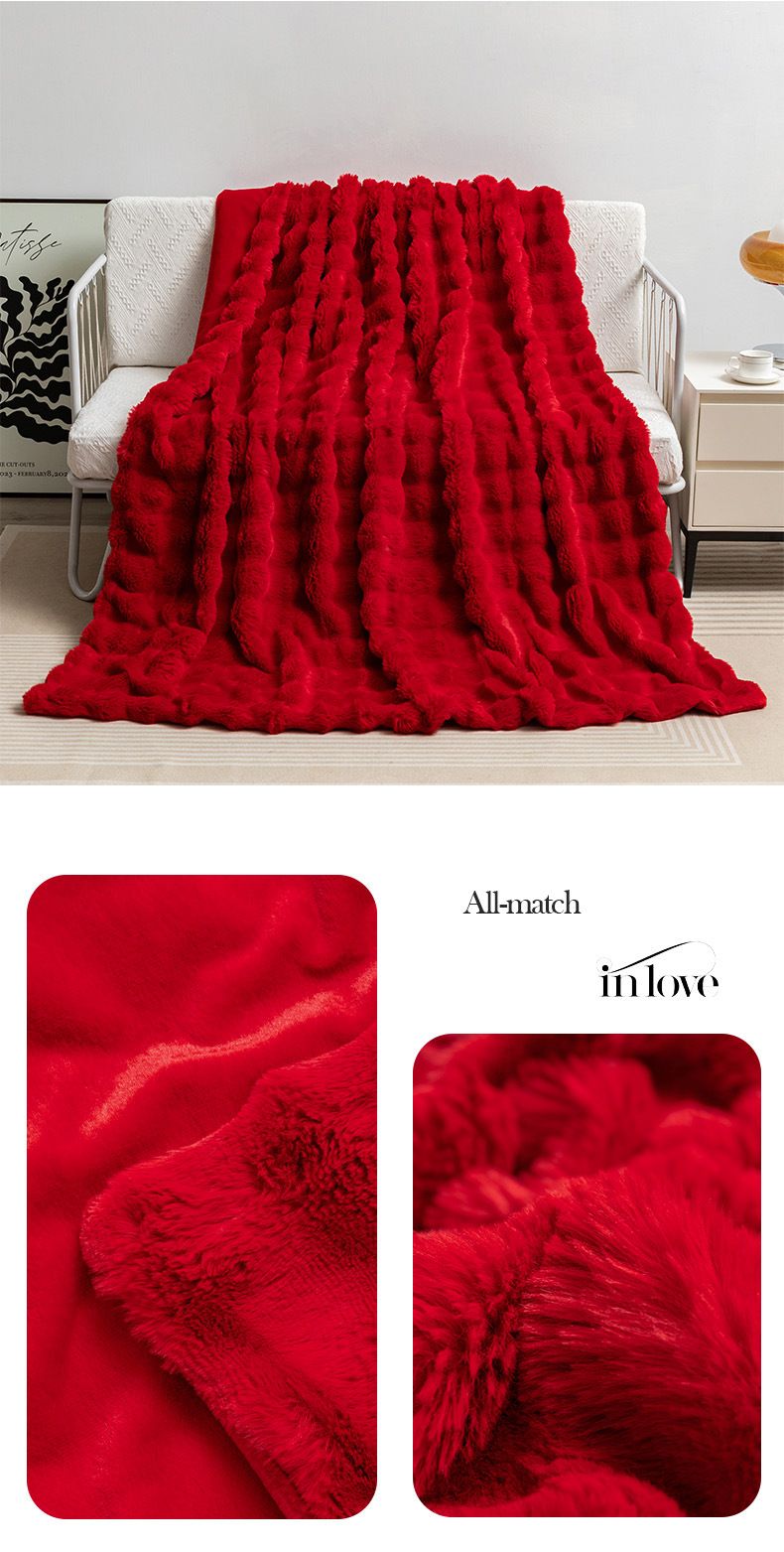 Tuscany Bubble Bunny Flanell-Decke für alle Jahreszeiten, für Nickerchen, Sofa, Korallenvlies, Freizeit, Klimaanlage_voghion.com