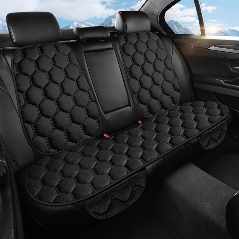Car Seat Cushion Three Piece Set, Seat, Single Piece, Winter Plush Backrest, No Binding, Anti Slip, Cold Resistant Pad_voghion.com