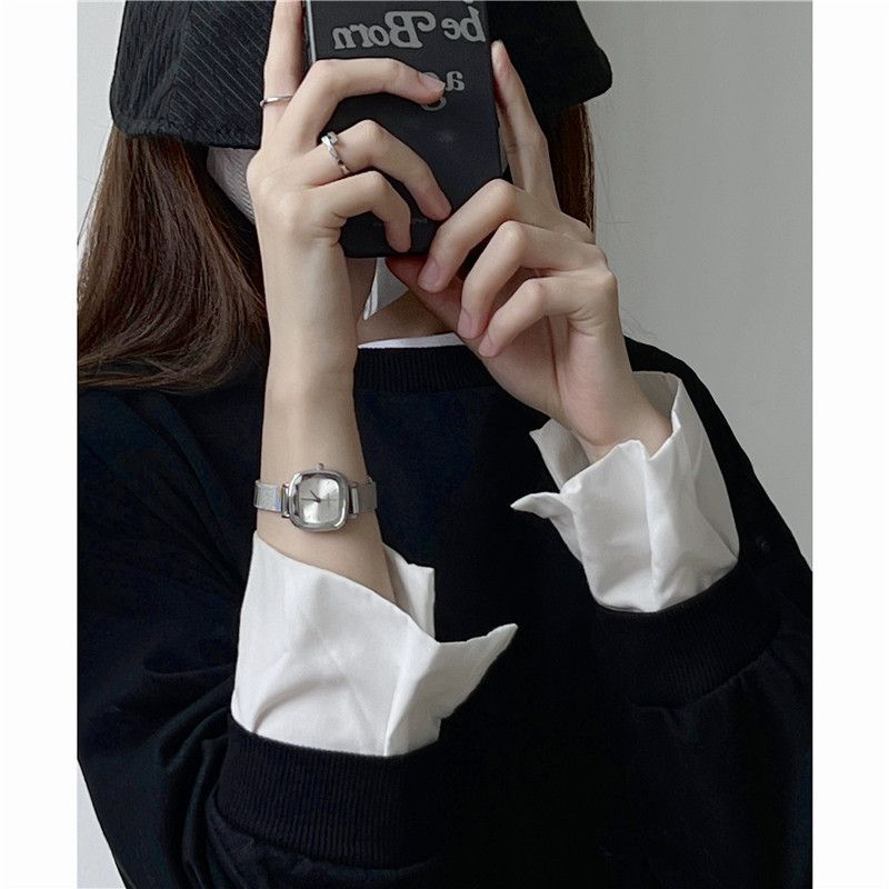 Women's Watches Small Candy Cube Women's Watch Simple And Thin Belt, Sentai Girls' Academy Style Retro Literary Lady's Watch_voghion.com
