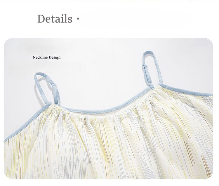 Lässiges Sommer-Pyjama-Set | Lockere Hosenträger für Damen, 100 % Baumwolle, Größe S – Frische Shorts mit Brustpolstern_voghion.com