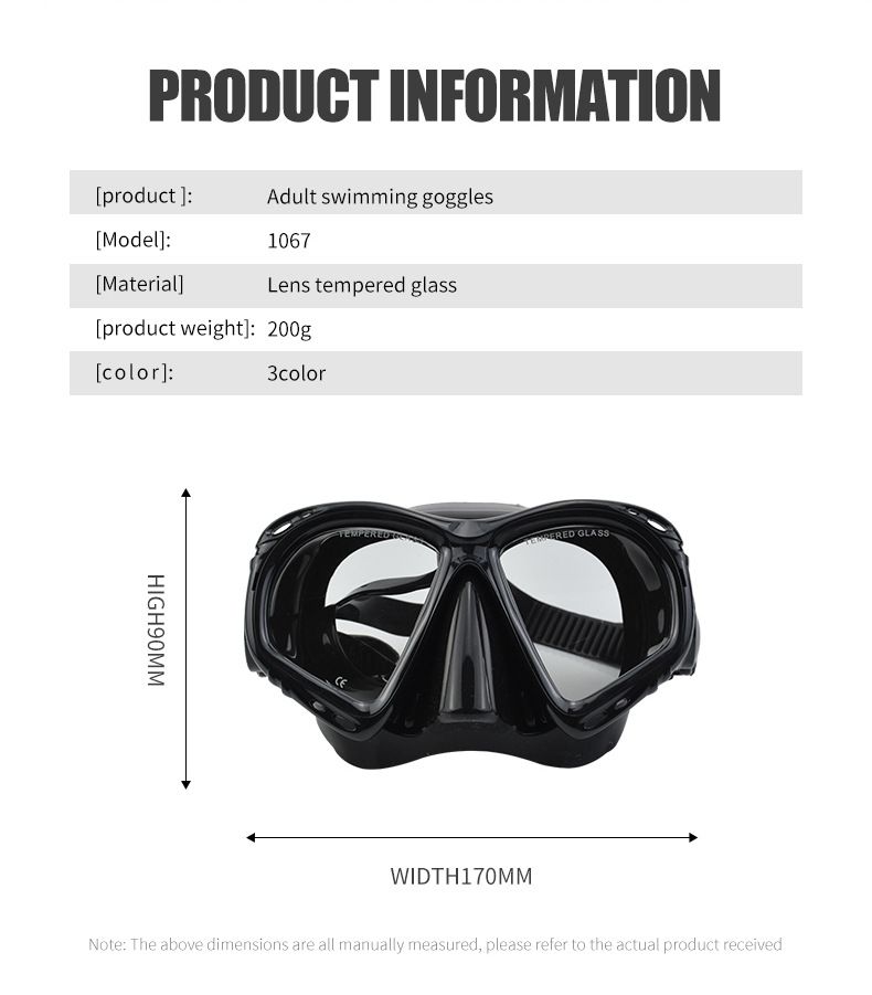 Voksen ny professionel integreret hærdet glas high-definition vision moderigtigt vandtæt tåge justerbar dykning_voghion.com