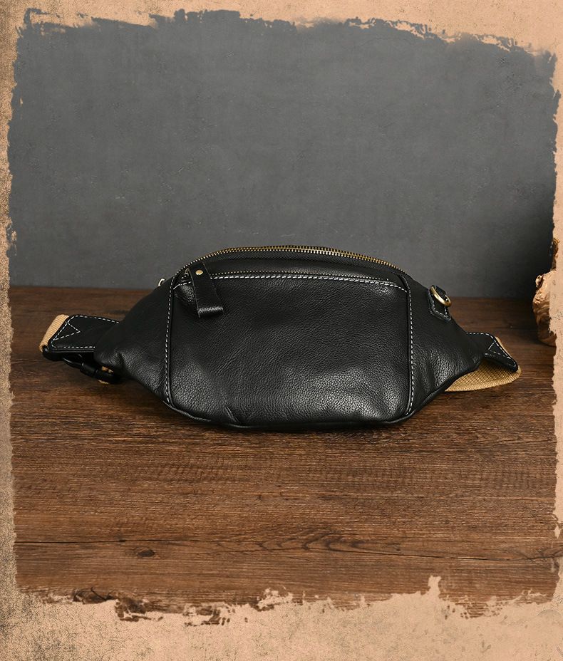 Spring And Summer New Genuine Leather Multifunctional Men's Chest Bag Cowhide Women's Waist Bag Soft Leather Shoulder Crossbody Bag_voghion.com