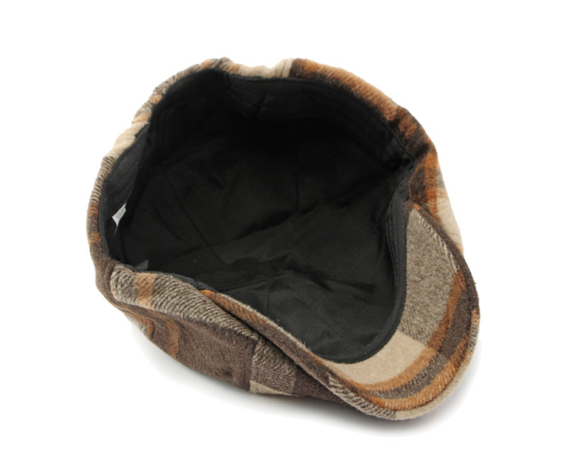 Fashion Men's and Women's Classic Plaid Beret Warm Octagonal Casual Street Painter Hat Retro Newsboy Hundred with Forward Cap_voghion.com