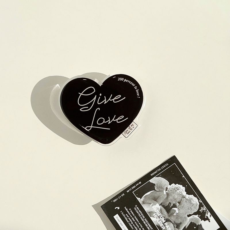 TechGlobe Korean Style Heart Black Bow Stand Suitable For Sweet Creative Back Sticker Shell Telescopic Cartoon Multi-Functional_voghion.com