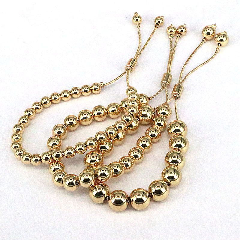 Fashionable And Unique Exaggerated Geometric Smooth Round Beads 6mm 8mm 10mm DIY Hip Hop Bracelet_voghion.com