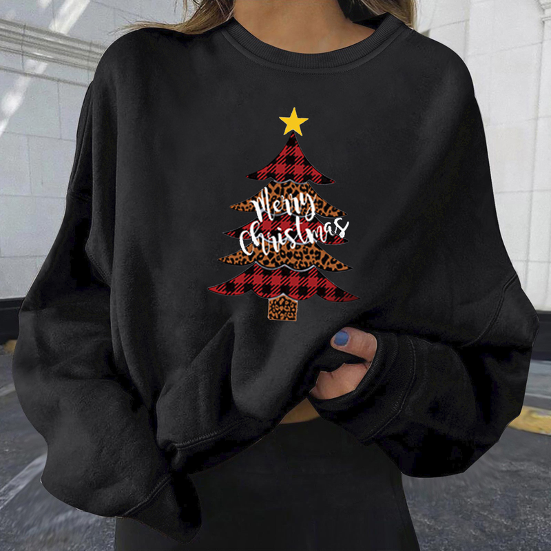 Weihnachten frauen kleidung Herbst und Winter Neue Stil Samt Heißer Verkauf Weihnachten Personalisierte Druck Mode Lose Sweatshirt Dropshipping_voghion.com