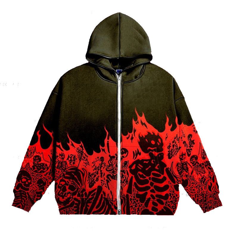 Y2K Millennium girocollo maglione scheletro coppia stile 2022 autunno/inverno nuovo cappotto a maniche lunghe con teschio_voghion.com