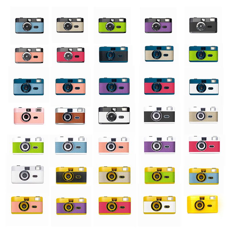 Vintage Retro 35mm Reusable Fixed Focus Lens Manual Film Winding And Rewinding Built-in Flash Non Disposable Camera_voghion.com