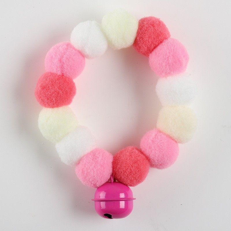 Scaldacollo per gatti colorato con pompon, anello elastico per cani, celebrità di Internet, palla soffice, accessori per animali domestici carini_voghion.com