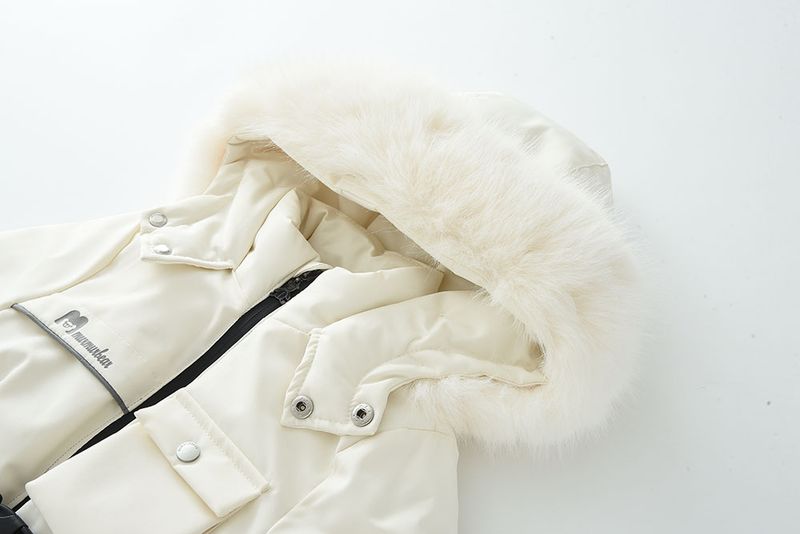 Mor & Barn 0607 022024 Vinter ny stil midjebälte barn huva plysch skidoverall förtjockad 1 år gammal_voghion.com