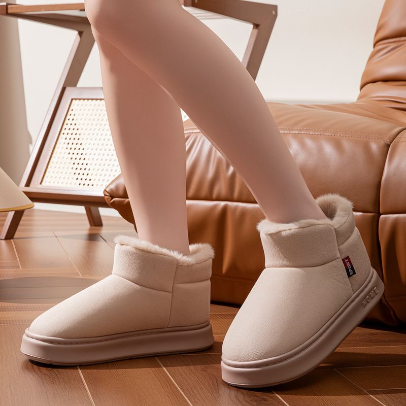 Pantofole invernali unisex in pile – Stivali da neve per esterni con suola in EVA, caldi e comodi per uomo e donna (nero/beige/kaki, taglie 36-45)_voghion.com