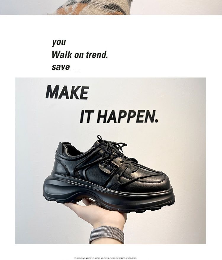 Wangjia High-End Hummer Bar Niche Square Toe Leder Herren Casual Derby Schwarz Höhersetzende Dad Schuhe 3316-A_voghion.com