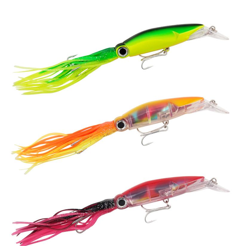 Lure Bait Long Distance Casting Colorful Simulation Squid Bait 23cm/38g With Beard Sea Fishing Bait Fishing Gear_voghion.com