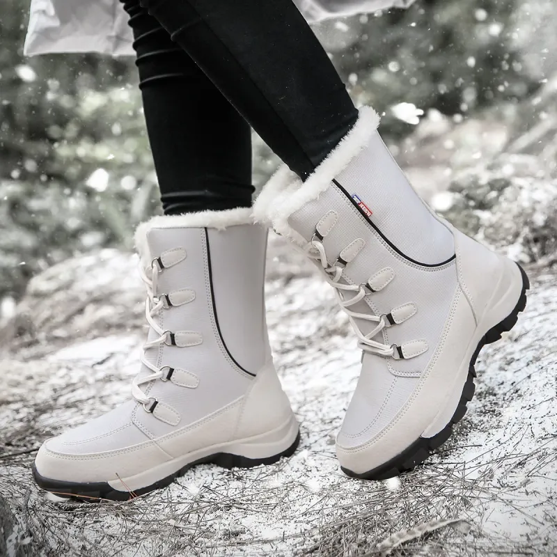 Winter Women's Anti Slip Plush High Top Snow Boots 2024 New Fashionable And Versatile_voghion.com