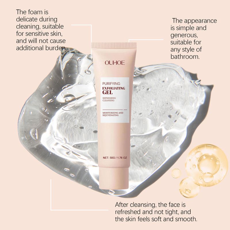Το τζελ απολέπισης OUHOE είναι αναζωογονητικό, απαλό, καθαρίζει την επιδερμίδα με λεπτή ενυδάτωση, έλεγχο της λιπαρότητας και περιποίηση προσώπου._voghion.com