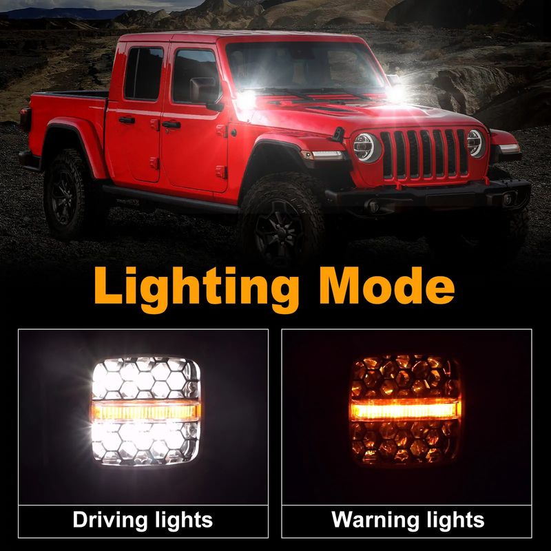 Luces LED de cubo de 60 W, luces de advertencia ámbar para camión, Jeep, ATV, UTV, motocicleta, luces de trabajo LED multifuncionales para conducción todoterreno, pares_voghion.com