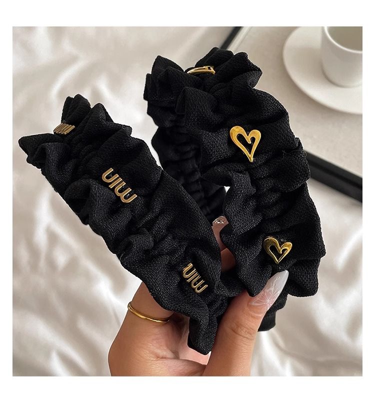 Faixa de cabeça plissada com borda larga, faixa de cabeça para lavagem facial feminina, faixa de cabeça premium sensível à pressão, pacote de cabeça alta_voghion.com