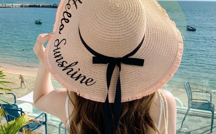 Cappello da sole estivo da donna, con tesa larga, estivo 2024, alla moda per spiaggia e viaggi_voghion.com