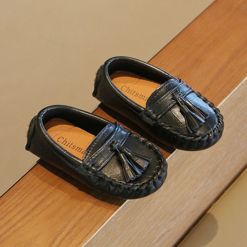 Koreanischer Stil Kinder Halbschuhe Weiche Sohle Baby Slip-On Casual Leder Jungen Kleid Mädchen Schuhe_voghion.com