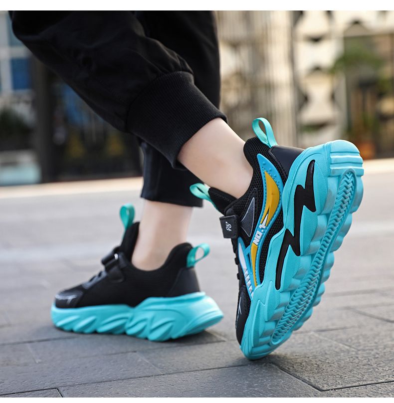 Kinder-Sneakers, Sportschuhe für Jungen, modisch, Leder, atmungsaktives Mesh, bequem, lässig, rutschfest, für draußen_voghion.com