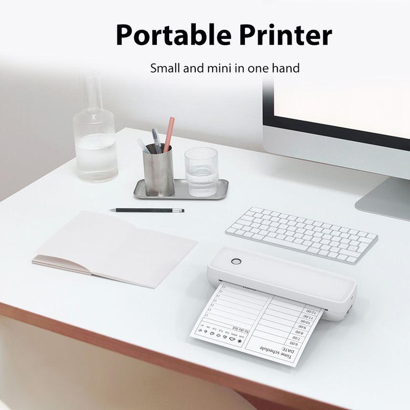 A40 Portable Thermal Printer A4 Paper Photo Printer USB Bluetooth Direct Transfer Wireless Mobile Phone Printer for IOS Android_voghion.com