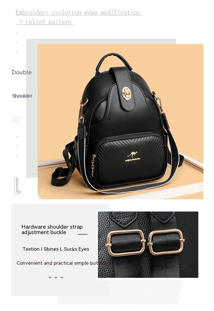 2024 New Soft Leather Backpack For Women's Fashion Leisure Large Capacity Multi Functional Backpack Versatile Outgoing Backpack_voghion.com