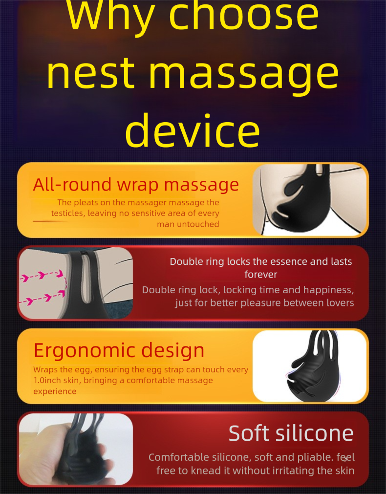 Männlicher Masturbator Hodenstimulationstrainer Ärmel Erwachsene Produkte Verriegelungsring_voghion.com