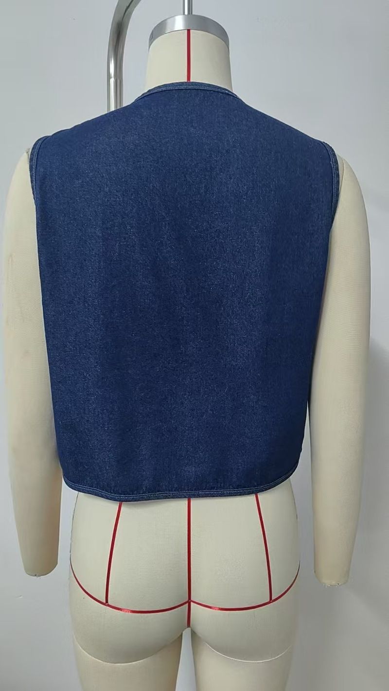 Lace-up Vest For Women; Versatile Top_voghion.com