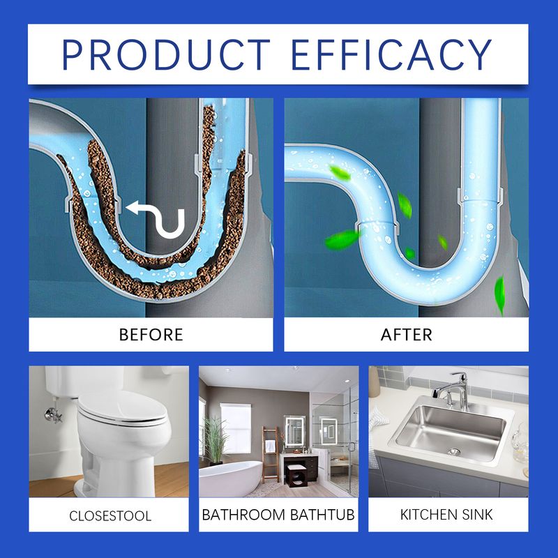 Jaysuing Drain Pipe Cleaner Kitchen Toilet Sink Drain Pipe Unclog Household Cleaning_voghion.com